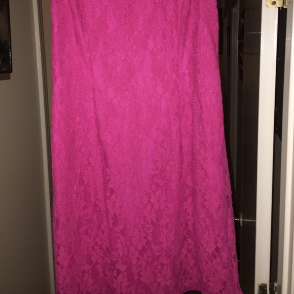 Pink mini lace dress