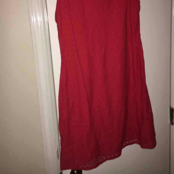 Red lace mini dress