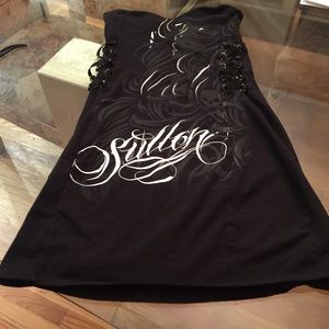 Black strapless mini dress by Sullen fashions