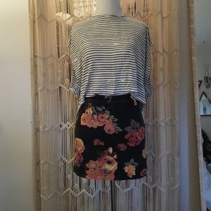 insight cotton and spandex floral mini skirt