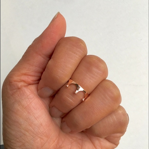 LAST ONE Rose Gold Plated Sterling Crown Ring - Picture 4 of 4