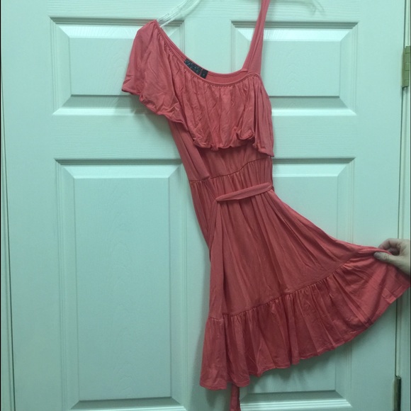 Pink one shoulder dress
