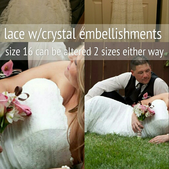 Wedding or formal white lace w/lace ribbon - Picture 3 of 4