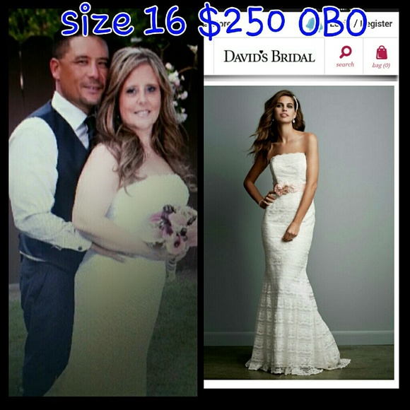 Wedding or formal white lace w/lace ribbon - Picture 4 of 4