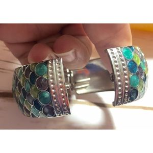 Jewelry - Mermaid scales hinged bangle bracelet Jewelry - Mermaid scales hinged bangle bracelet
