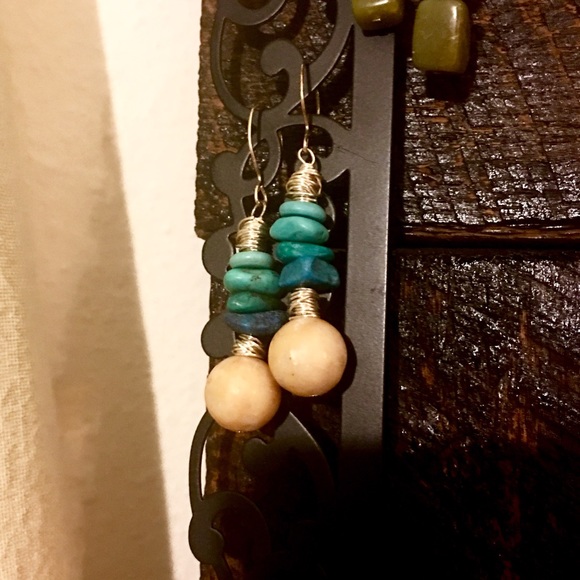 Beaded wire wrap earrings