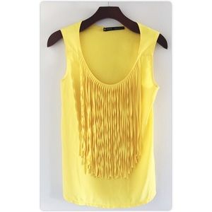 Last Chance 🎉 NWOT Zara | Yellow Fringe Tank Top