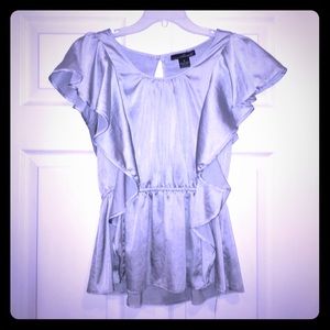 3/$15!! silver ruffle blouse