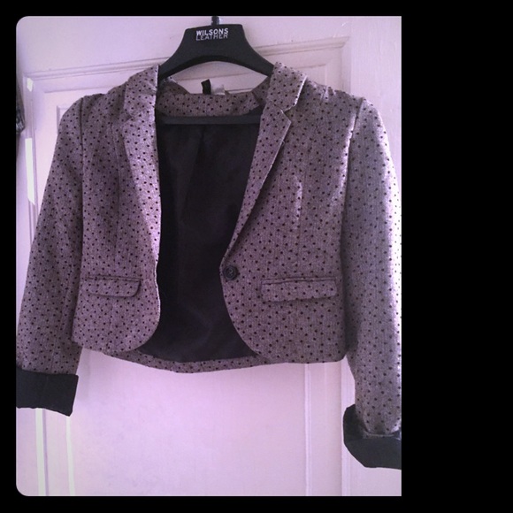 H and m tan and black blazer
