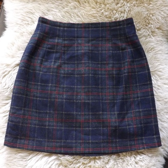 French connection plaid virgin wool miniskirt
