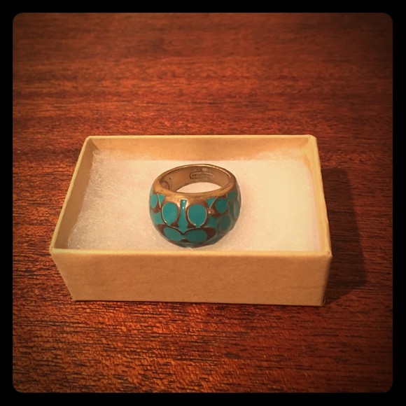 Coach Logo Enamel Costume Ring