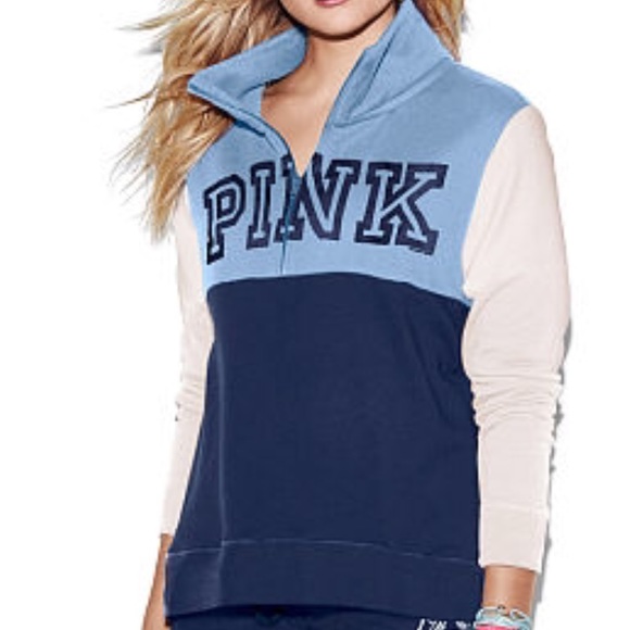 PINK Victoria's Secret Tops - PINK Half-Zip Sweatshirt