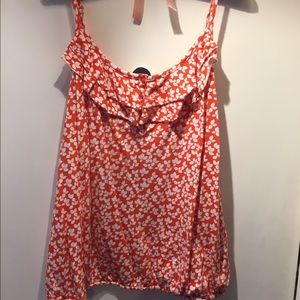 Lane Bryant Orange & White Tank Top