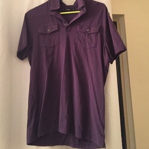 Mens purple short sleeve polo SZ med