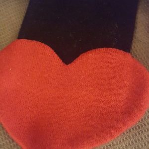 Accessories - Black, White and Red skull Scarf,red heart at ends Accessories - Black, White and Red skull Scarf,red heart at ends