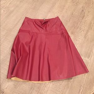 Red Faux Leather BCBG Skirt