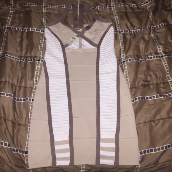 White Patte night out dress 65% Rayon 35% Nylon