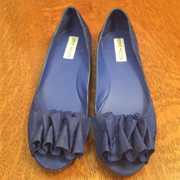 Lowest! SALE Steve madden blue flats 7.5 open toe