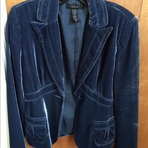 Laundry by Shelli Segal Blue Velvet Blazer