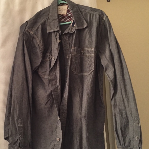 Long sleeve button up, grey SZ LG