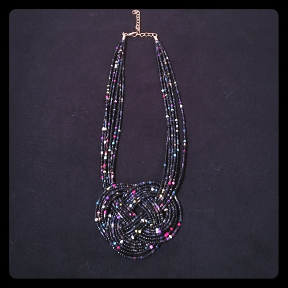 Multi-Colored Beaded Knot Necklace