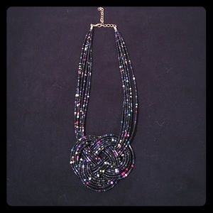 Multi-Colored Beaded Knot Necklace