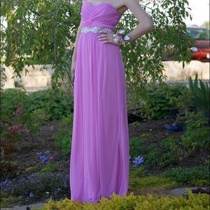 Orchid pink prom dress