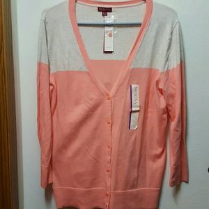 Pink and cream cardigan