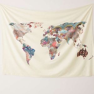 Urban outfitters floral map tapestry