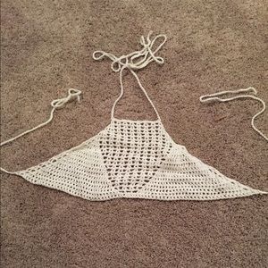 Crochet white crop top!