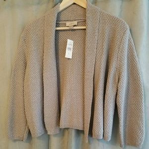 NWT Ann Taylor Loft Gray & Silver Cardigan
