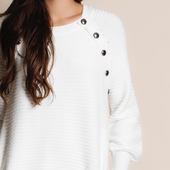 NBF ❤️ Long Sleeve Faux Button Sweater Dress - Picture 4 of 4