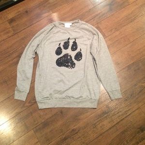 ASOS gray/black sequin sweatshirt