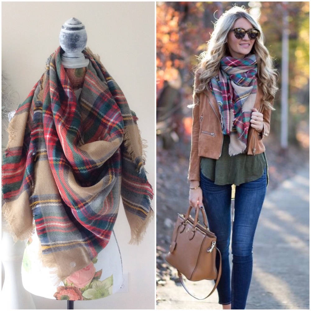 THE ESSENTIAL Plaid Blanket Scarf - Picture 5 of 6