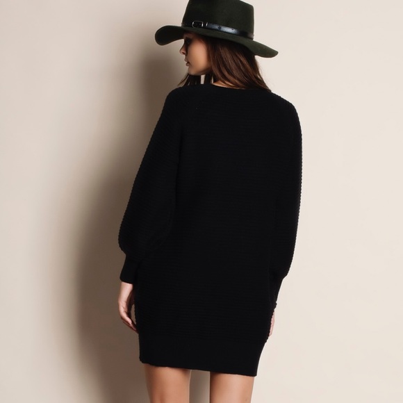 NBF ❤️ Long Sleeve Faux Button Sweater Dress - Picture 3 of 4