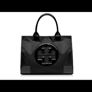 Authentic Tory Burch Large Black Ella Nylon Tote!