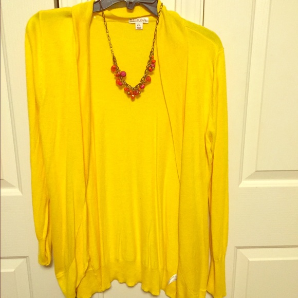 Yellow cardigan