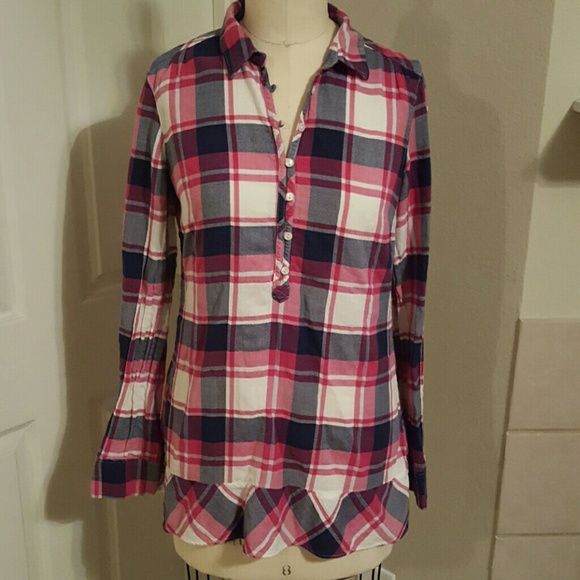 Plaid long sleeve tunic