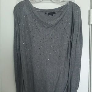 Slouchy Gray Rhinestone Guess Sweater
