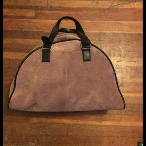 Mauve suede over night bag