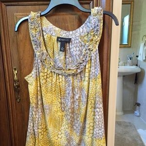 Just reduced Yellow taupe and white sleeveless top