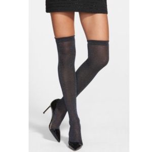 Kate Spade Sparkly Black Over the knee socks
