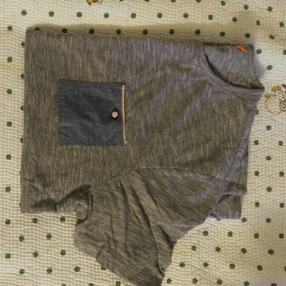 Mens Striped Crewneck Short Sleeve Pocket Tee