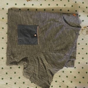 Mens Striped Crewneck Short Sleeve Pocket Tee