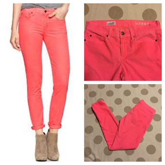 GAP Pants - GAP neon coral legging Jean cord
