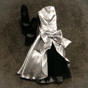Metallic silver dress