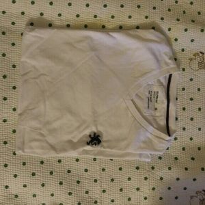 Express Mens White Small V Neck Tee