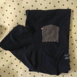 Mens Small V Neck Pocket Tee