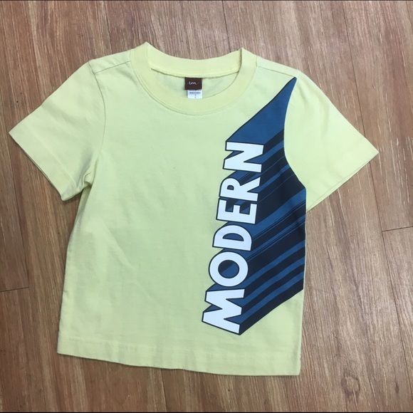 Tea Collection MODERN Tee Shirt T Boys 3 Yellow - Picture 1 of 3