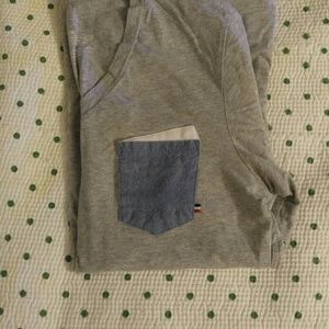 Mens Gray VNeck Pocket Tee Small